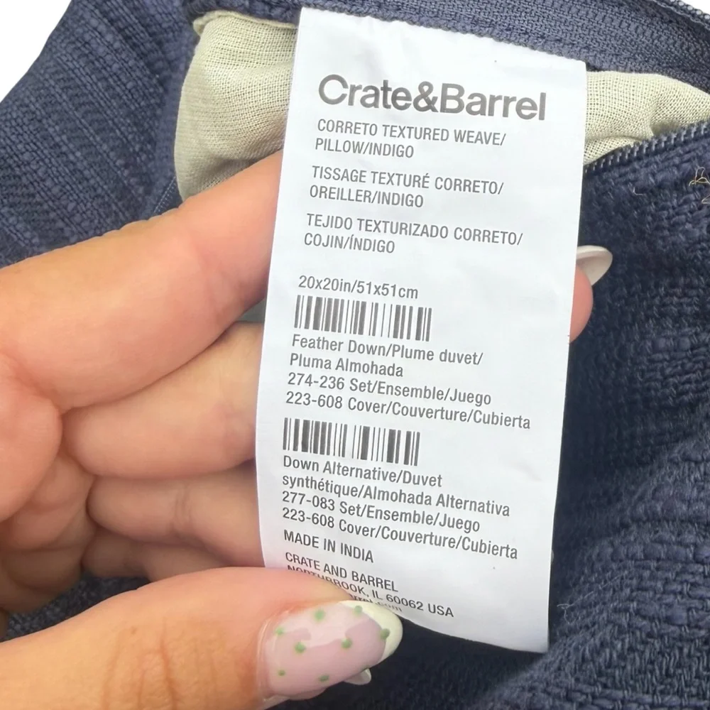 Crate&Barrel Textured Square Pillow Cover NWT